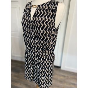 Laundry by Shelli Segal SZ 10 Jumper Romper Pockets Black Gold Chain Vacation